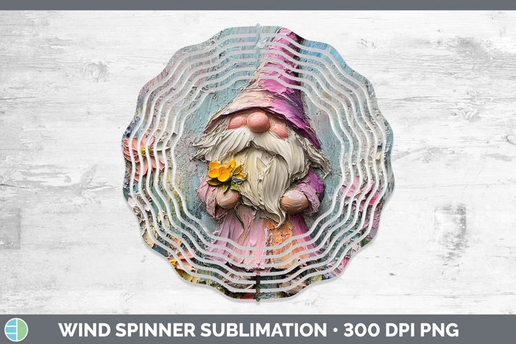BS03 Thick Paint Gnome Wind Spinner Sublimation Spinner Desi