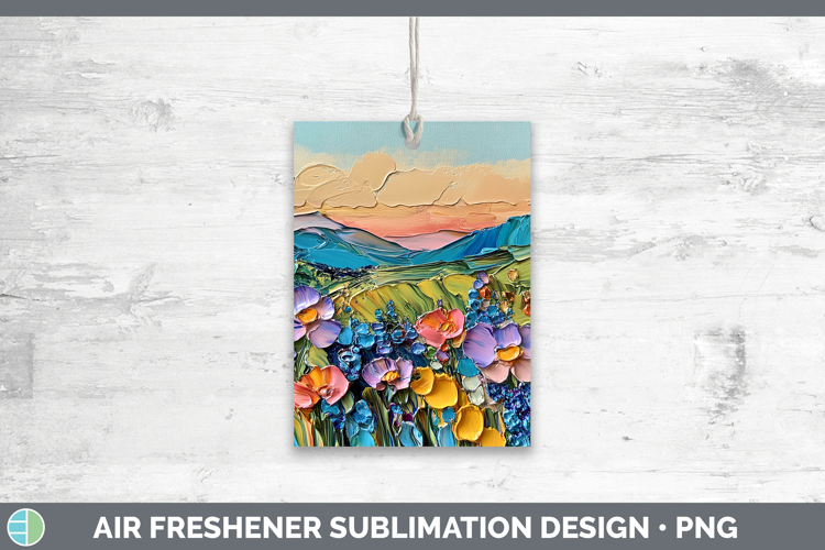 BS03 Thick Paint Landscape Air Freshener Sublimation Car Fre