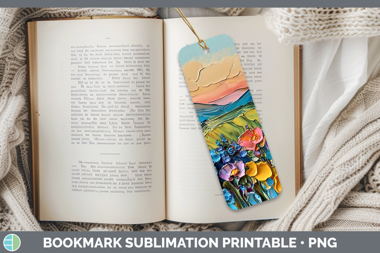BS03 Thick Paint Landscape Bookmark Sublimation Printable De