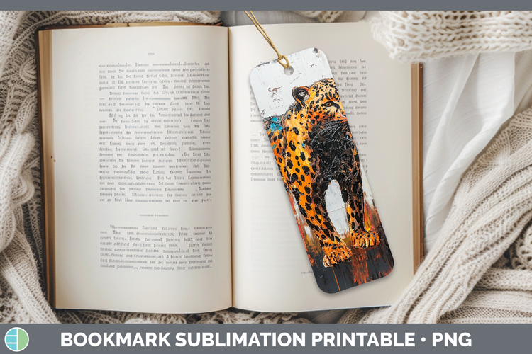 BS03 Thick Paint Leopard Bookmark Sublimation Printable Desi