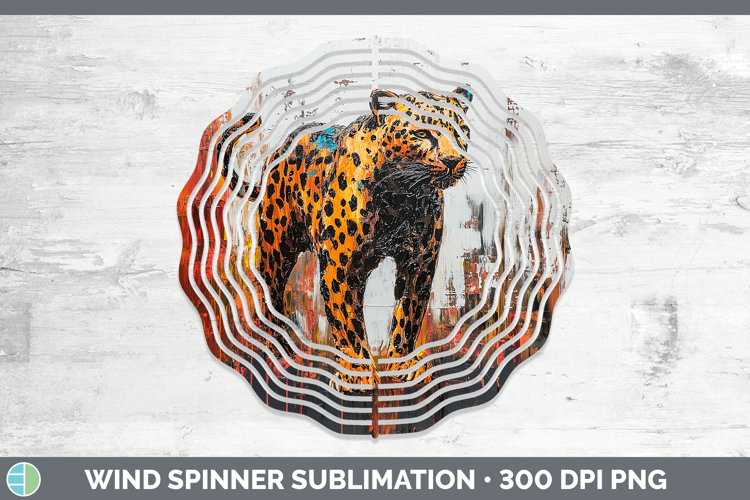 BS03 Thick Paint Leopard Wind Spinner Sublimation Spinner De