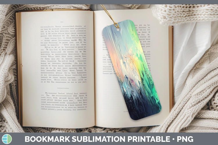 BS03 Thick Paint Northern Lights Bookmark Sublimation Printa