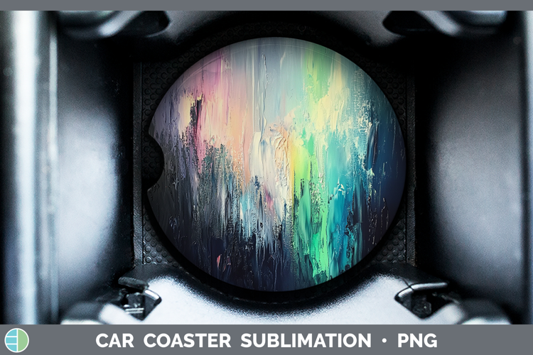 BS03 Thick Paint Northern Lights Car Coaster Sublimation De