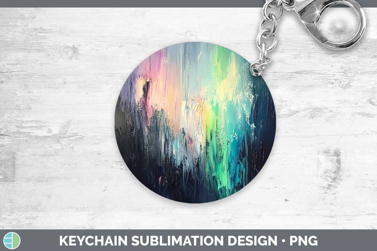 BS03 Thick Paint Northern Lights Keychain Sublimation Keyrin