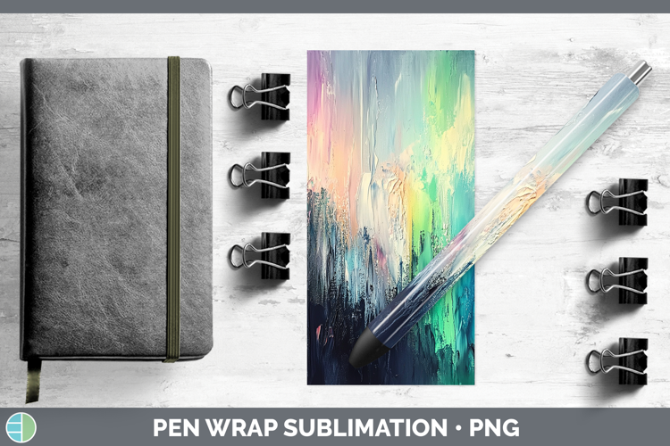 BS03 Thick Paint Northern Lights Pen Wrap Sublimation Pen De