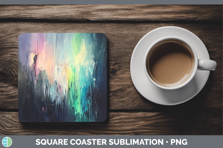 BS03 Thick Paint Northern Lights Square Coaster Sublimation