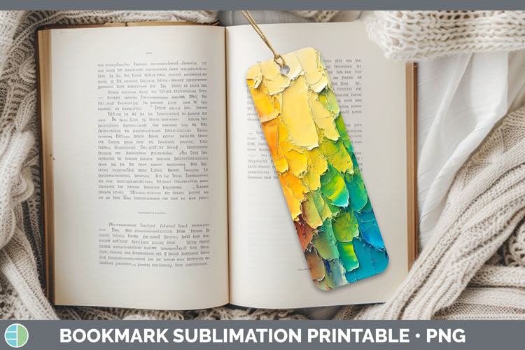 BS03 Thick Paint Rainbow Bookmark Sublimation Printable Desi