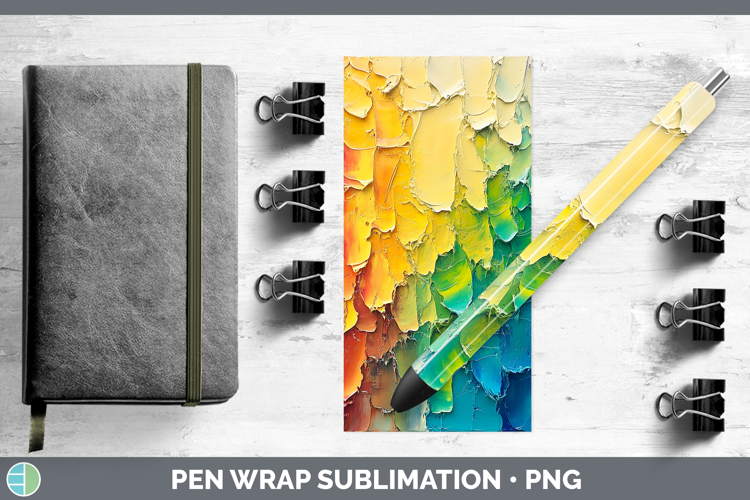 BS03 Thick Paint Rainbow Pen Wrap Sublimation Pen Designs