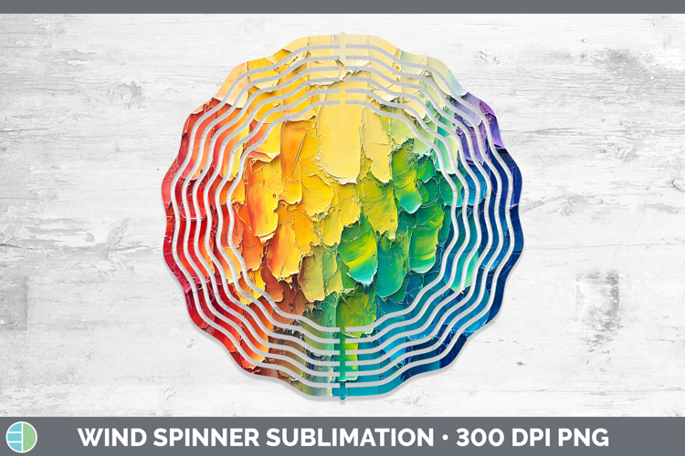 BS03 Thick Paint Rainbow Wind Spinner Sublimation Spinner De