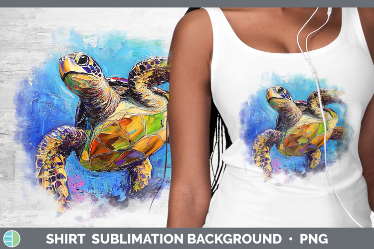 BS03 Thick Paint Sea Turtle Shirt Sublimation Sublimation Ba