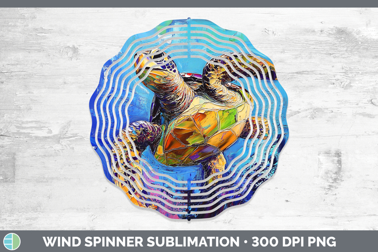 BS03 Thick Paint Sea Turtle Wind Spinner Sublimation Spinner