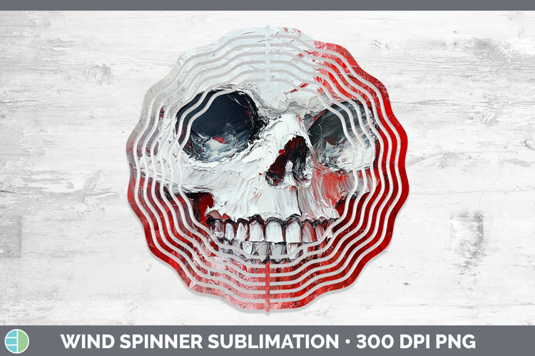 BS03 Thick Paint Skull Wind Spinner Sublimation Spinner Desi