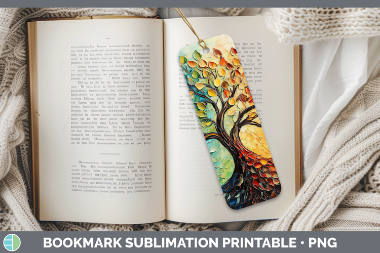 BS03 Thick Paint Tree of Life Bookmark Sublimation Printable