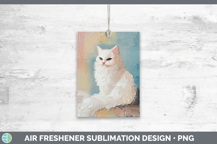 BS03 Thick Paint White Cat Air Freshener Sublimation Car Fre