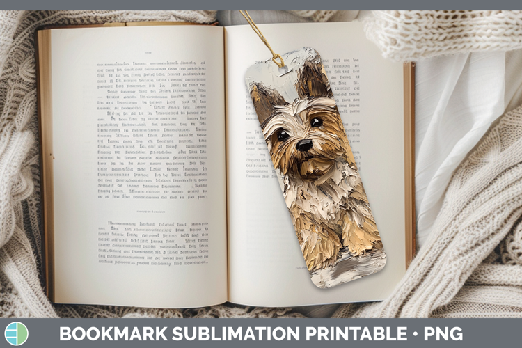 BS03 Thick Paint Yorkshire Terrier Bookmark Sublimation Prin