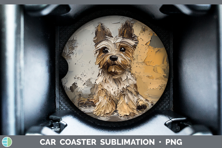 BS03 Thick Paint Yorkshire Terrier Car Coaster Sublimation
