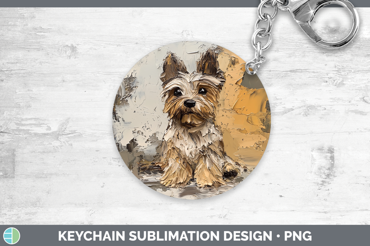BS03 Thick Paint Yorkshire Terrier Keychain Sublimation Keyr