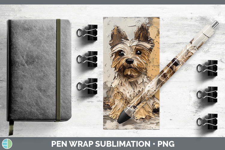 BS03 Thick Paint Yorkshire Terrier Pen Wrap Sublimation Pen