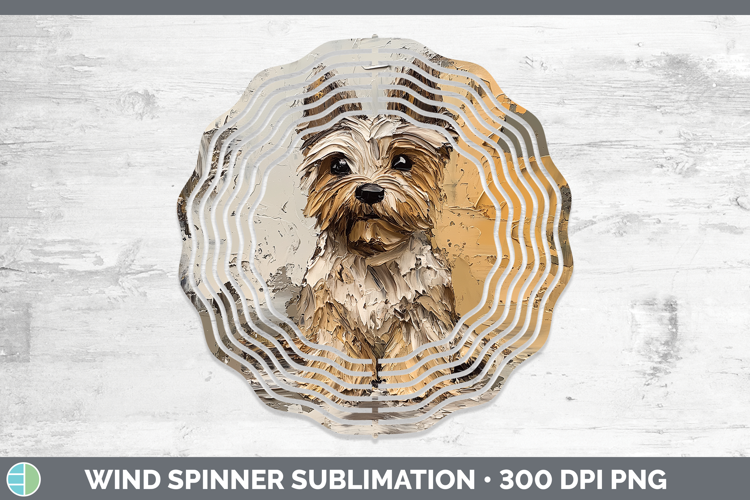 BS03 Thick Paint Yorkshire Terrier Wind Spinner Sublimation