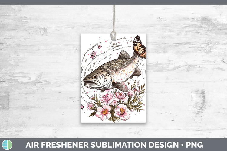 BS035 Pink Drips Fish Air Freshener Sublimation Car Freshene