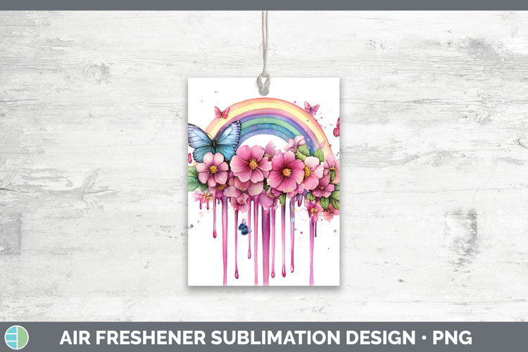 BS035 Pink Drips Rainbow Air Freshener Sublimation Car Fresh
