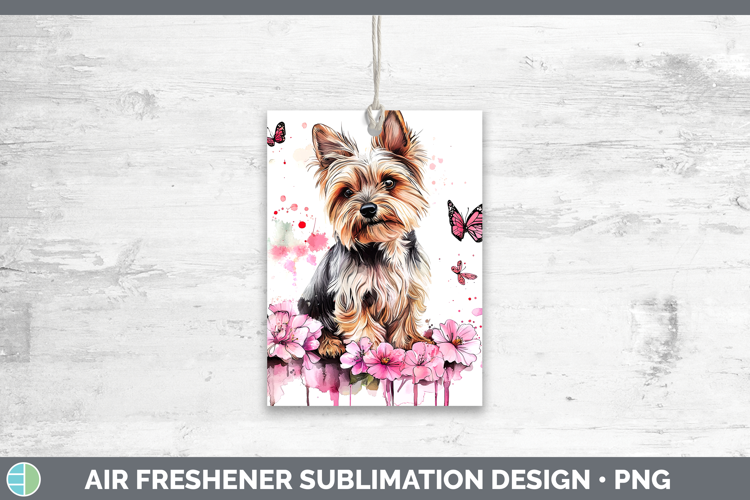 BS035 Pink Drips Yorkshire Terrier Air Freshener Sublimation