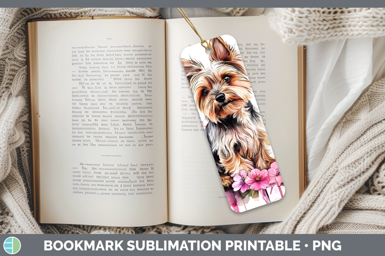 BS035 Pink Drips Yorkshire Terrier Bookmark Sublimation Prin