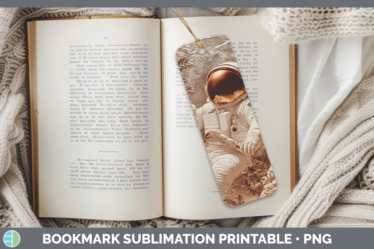 BS04 Copper Relief Astronaut Bookmark Sublimation Printable
