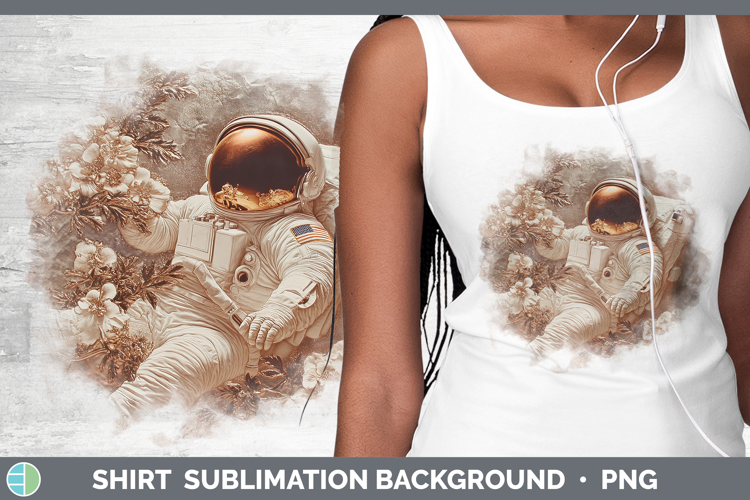 BS04 Copper Relief Astronaut Shirt Sublimation Background De