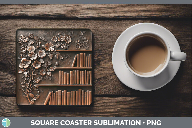 GorgeousBS04 Copper Relief Square Coaster design.