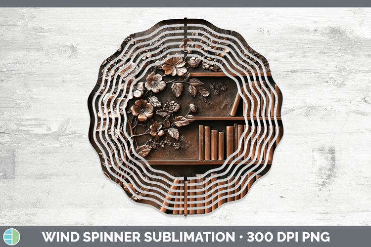BS04 Copper Relief Book Stack Wind Spinner Sublimation Spinn