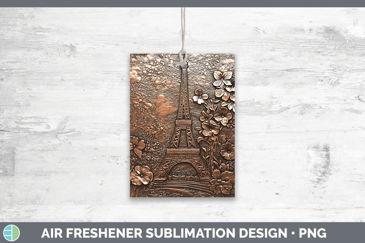 BS04 Copper Relief Eiffel Tower Air Freshener Sublimation Ca