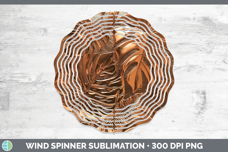 BS04 Copper Relief Monstera Wind Spinner Sublimation Spinner