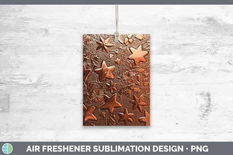 BS04 Copper Relief Stars Air Freshener Sublimation Car Fresh