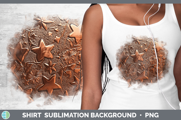 BS04 Copper Relief Stars Shirt Sublimation Background Design