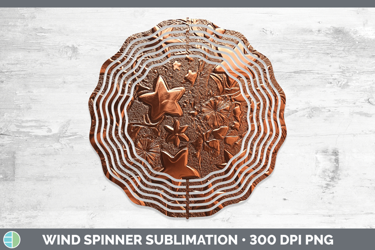 BS04 Copper Relief Stars Wind Spinner Sublimation Spinner De