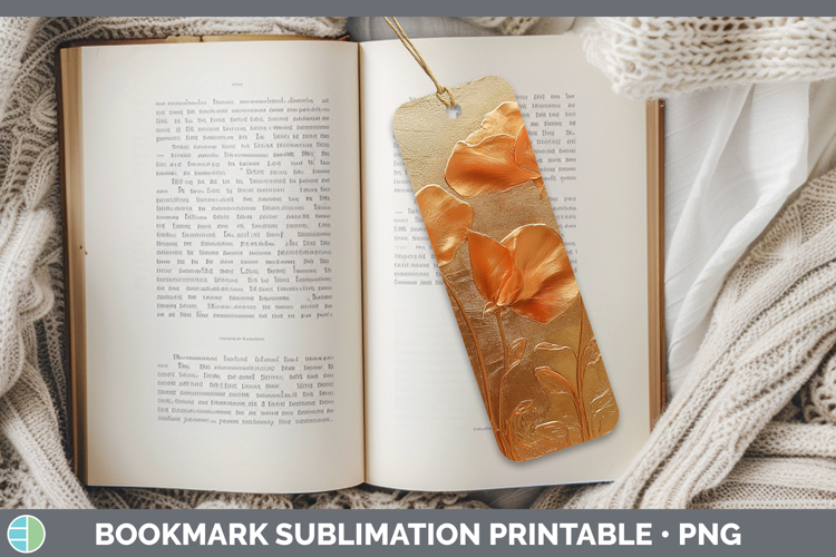 BS04 Copper Relief Sweet Pea Bookmark Sublimation Printable