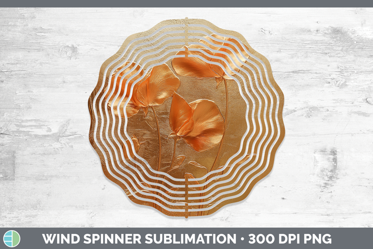 BS04 Copper Relief Sweet Pea Wind Spinner Sublimation Spinne