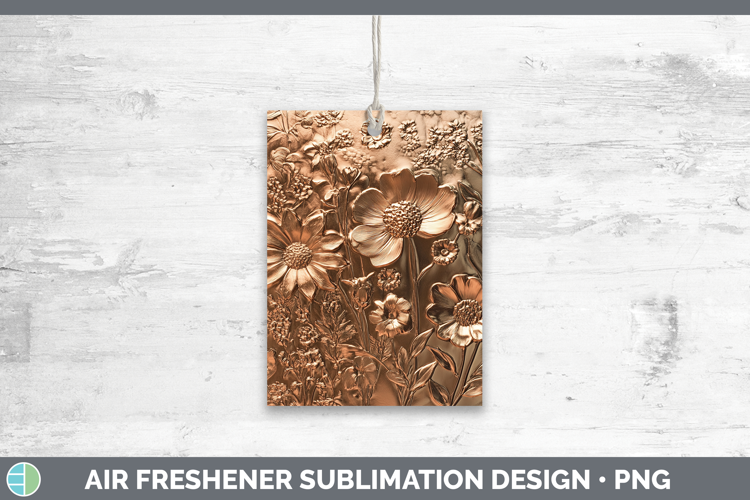 BS04 Copper Relief Wild Flowers Air Freshener Sublimation Ca