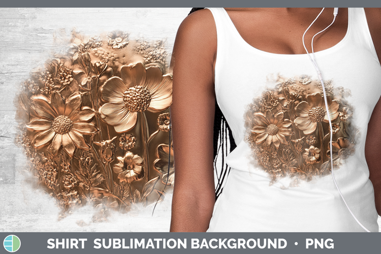 BS04 Copper Relief Wild Flowers Shirt Sublimation Background