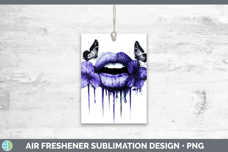 BS04 Purple Drips Lips Air Freshener Sublimation Car Freshen