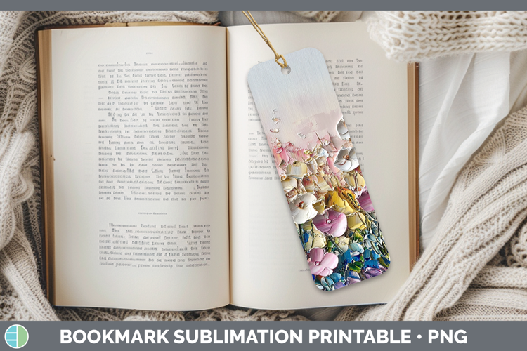 BS04 Thick Paint Boho Florals Bookmark Sublimation Printable