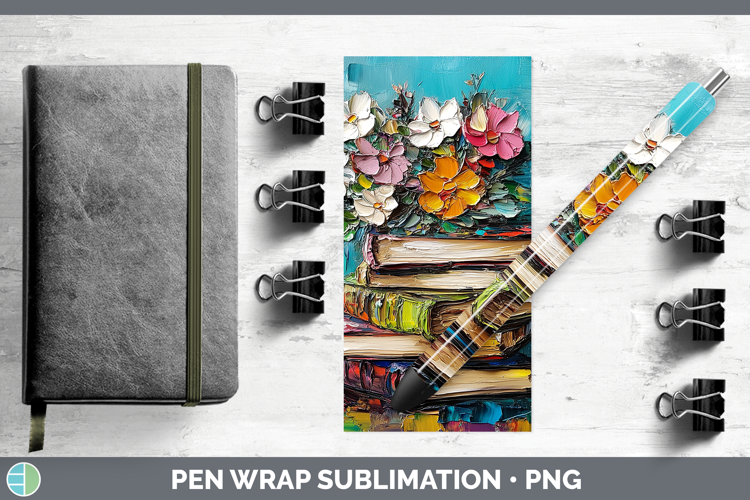 BS04 Thick Paint Book Stack Pen Wrap Sublimation Pen Designs