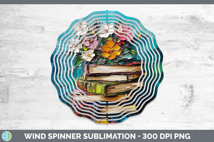 BS04 Thick Paint Book Stack Wind Spinner Sublimation Spinner