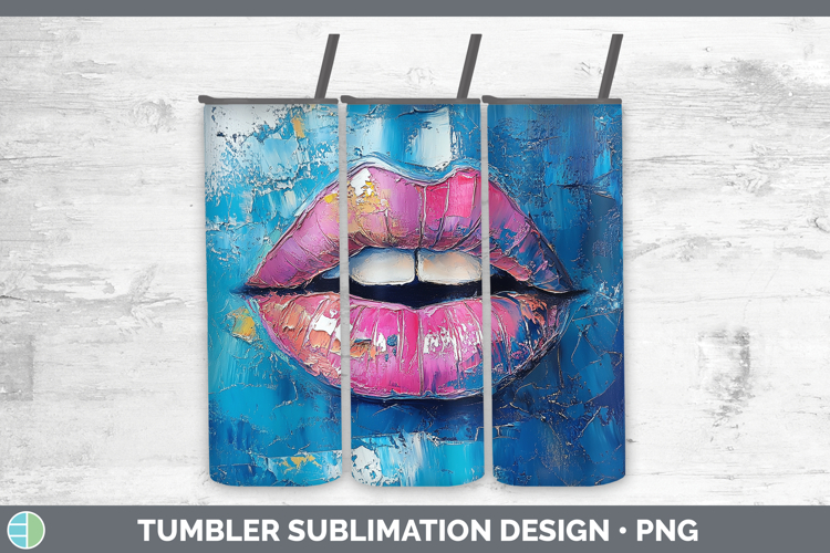 BS04 Thick Paint Lips Tumbler Sublimation 20 oz Skinny Tumbl