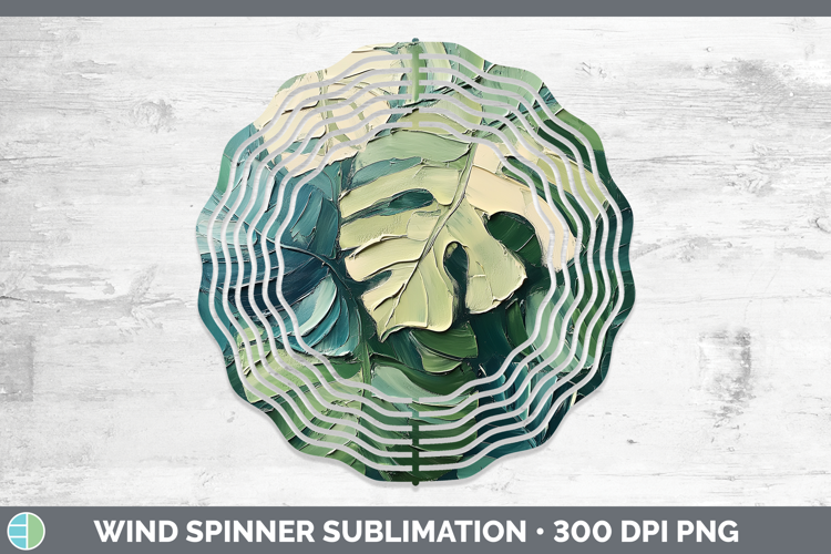 BS04 Thick Paint Monstera Wind Spinner Sublimation Spinner D