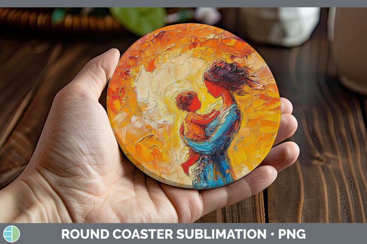 GorgeousBS04 Thick Paint Round Coaster design.