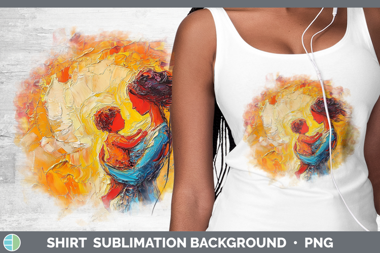 BS04 Thick Paint Mother Child Shirt Sublimation Sublimation