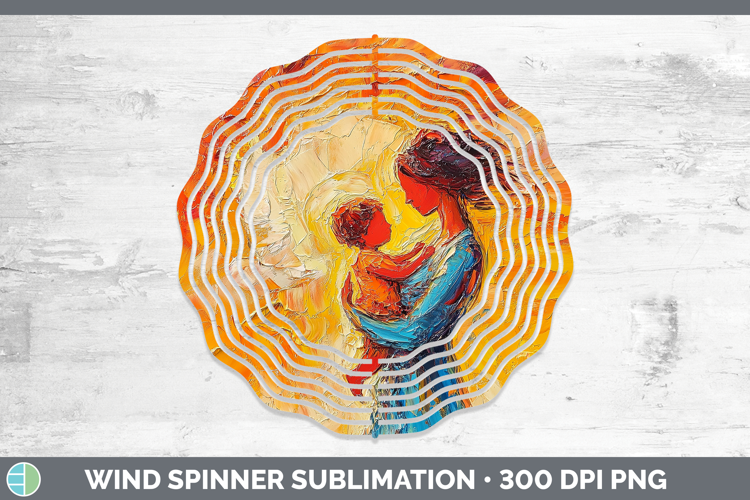 BS04 Thick Paint Mother Child Wind Spinner Sublimation Spinn