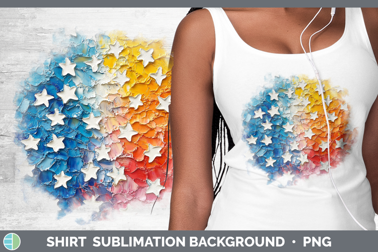 BS04 Thick Paint Stars Shirt Sublimation Sublimation Backgro